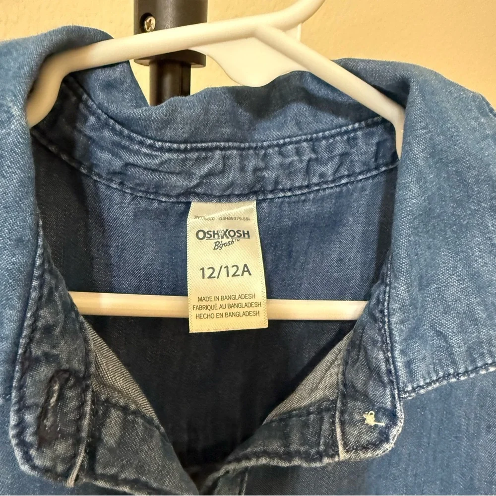 Denim and Navy Tulle Kids Dress by OshKosh Bigosh Size 12